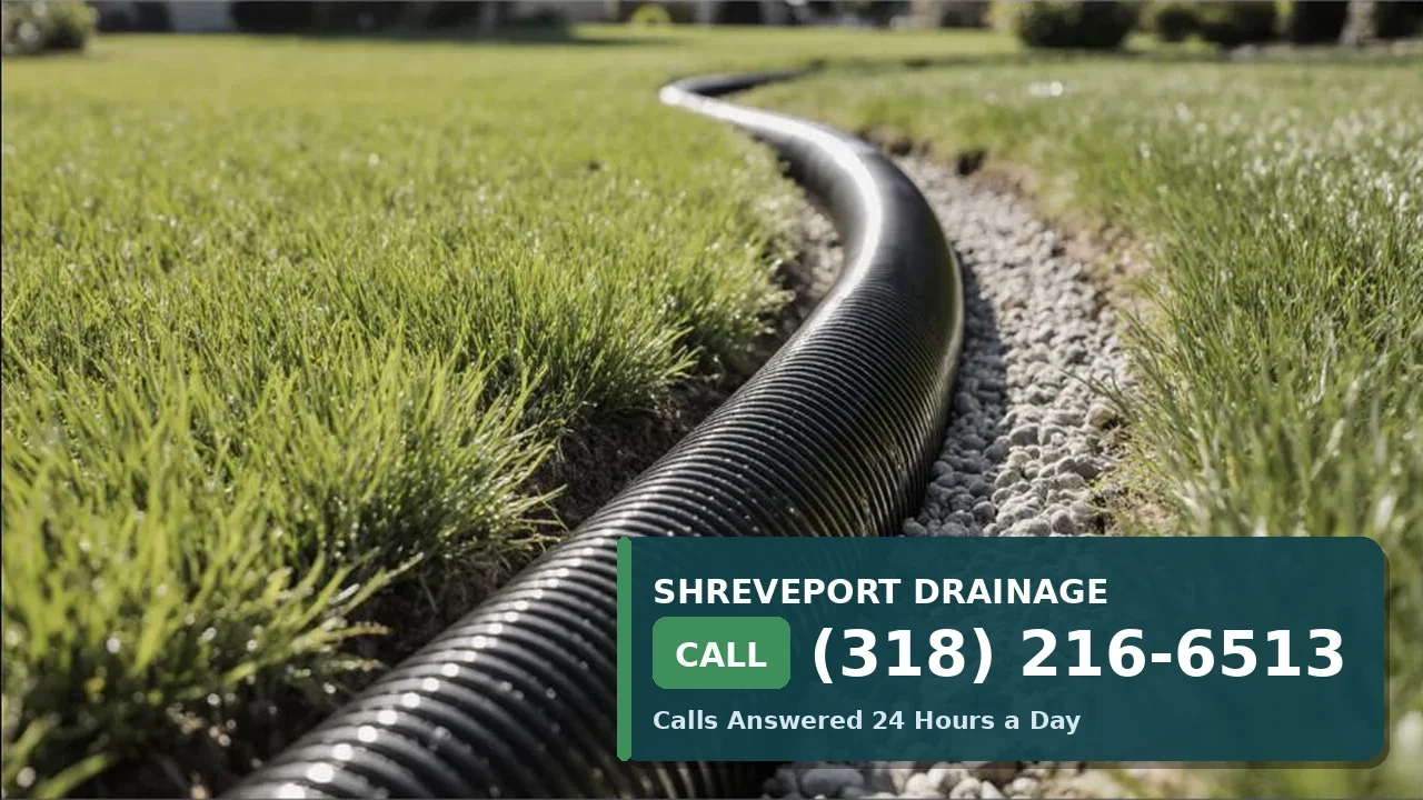 French drain pipe installation in Shreveport
