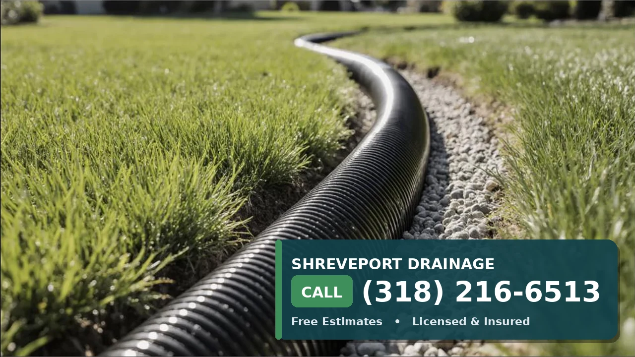 French drain pipe installation in Shreveport